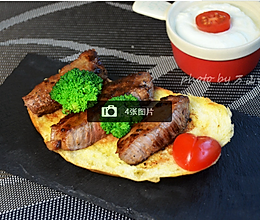 香煎牛排面包片的做法