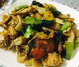 螃蟹炒年糕的做法