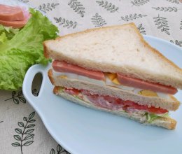 鸡蛋火腿三明治的做法