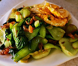 虾米炒油菜苗的做法
