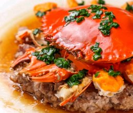 膏蟹蒸肉饼的做法