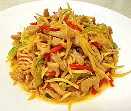 茭白炒肉丝的做法