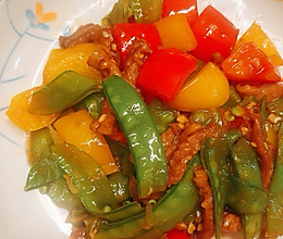#极地鲜味厨艺大比拼#打工人快手餐丨荷兰豆炒肉的做法