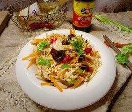 减脂福利餐-金针菇凉拌鸡丝的做法
