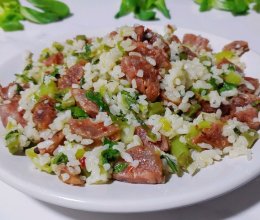 甜辣香肠油菜饭的做法