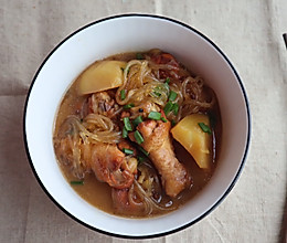 家常菜|鸡肉土豆炖粉条的做法