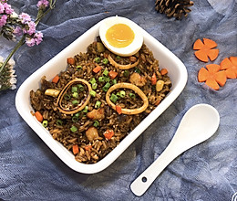 虾仁鱿鱼炒饭的做法