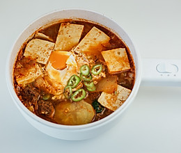 辣白菜豆腐汤#暖冬酱在手，嗨吃部队锅#的做法