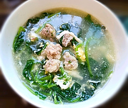 菠菜肉丸汤的做法