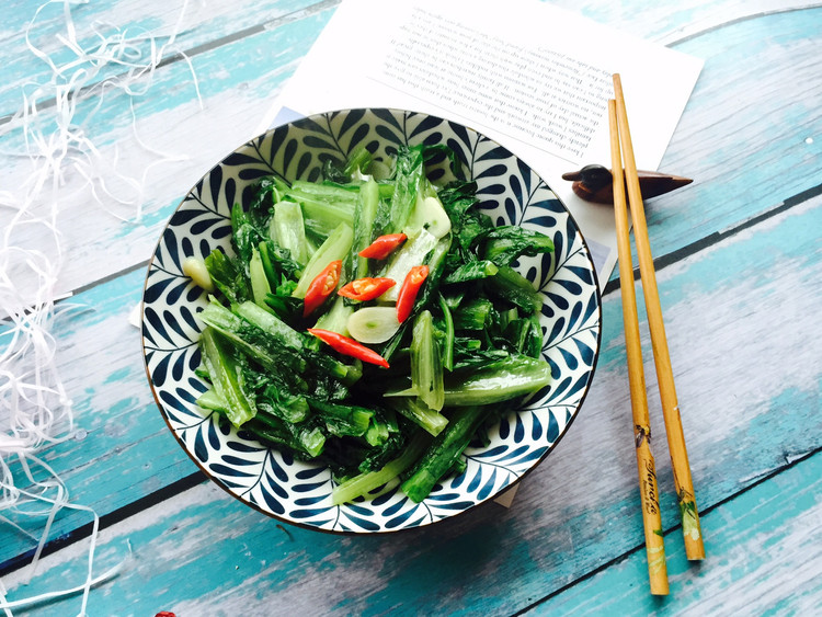 家常菜+清炒油麦菜的做法
