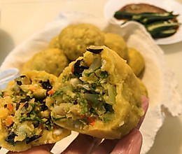 刷脂必备的玉米面菜团子的做法