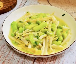 #解腻开胃就吃它#扁尖笋毛豆炒丝瓜的做法