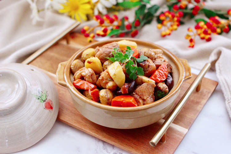 板栗香菇鸡块的做法