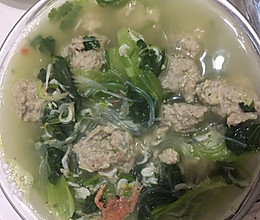 小白菜肉丸汤的做法