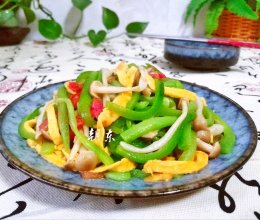 蟹味菇鸡蛋炒丝瓜的做法