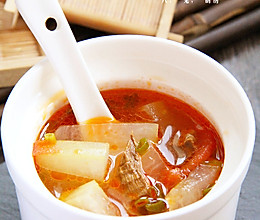 夏日开胃汤，番茄扁尖冬瓜汤#美的聪明火微波炉#的做法