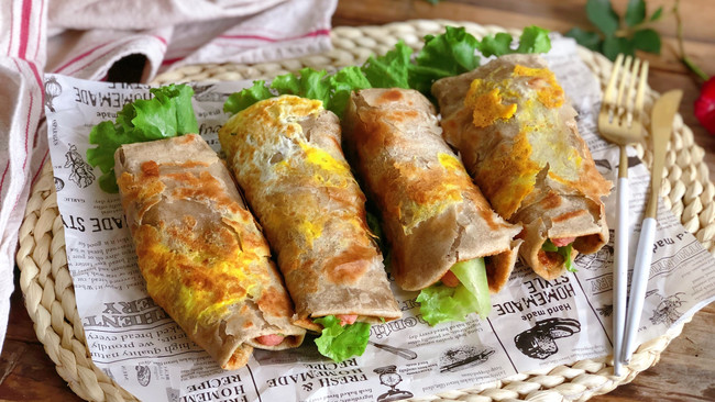 层层酥脆掉渣❗自制全麦鸡蛋灌饼❗好吃哭了的做法