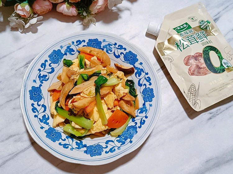 小油菜菌菇炒蛋的做法