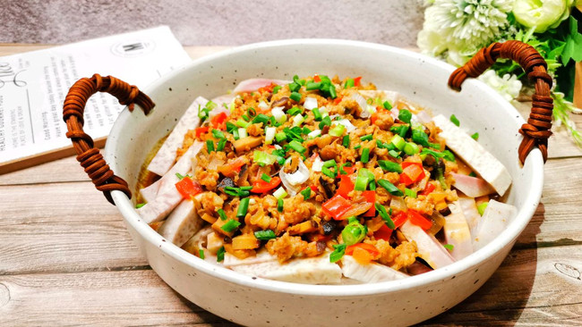 肉沫蒸芋头的做法