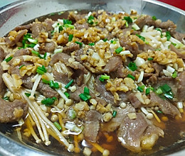 牛肉蒸金针菇的做法