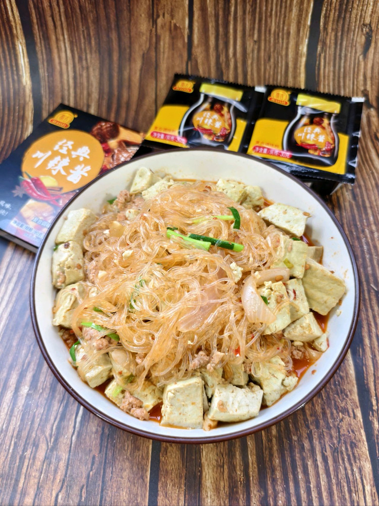 香辣肉沫粉丝豆腐的做法