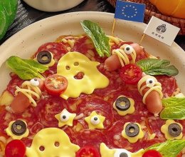 欧洲橄榄万圣节土豆芝士披萨的做法