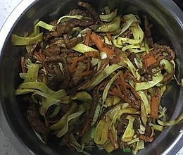 菠萝蜜丝炒肉的做法