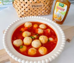 #鸡汁入家宴 感恩正当“食”#鸡汁番茄鱼丸的做法