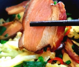 腊肉炒花菜的做法