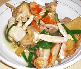 葱姜炒蟹的做法