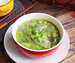 #花10分钟，做一道菜！#丝瓜烩毛豆的做法