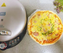 电饼铛版香肠芝士玉米粒披萨的做法