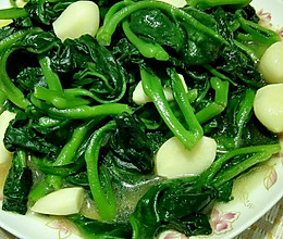 蒜味紫角叶(木耳菜)的做法
