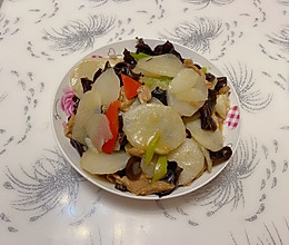 山药木耳炒肉的做法