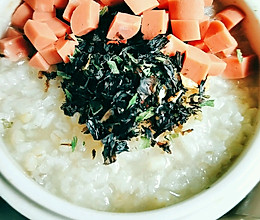 宿舍电煮锅食谱~紫菜火腿粥的做法