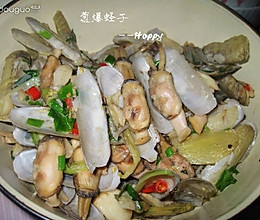 葱爆蛏子的做法