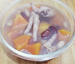 木瓜鸡脚花生腰豆汤的做法