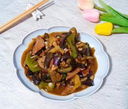 #中小学生做饭指南#茄子肉片炒青椒的做法
