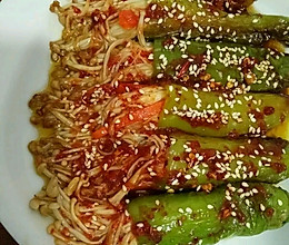 烧烤青椒金针菇的做法