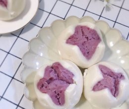 ️色素‼️做法简单‼️紫薯开花馒头～的做法