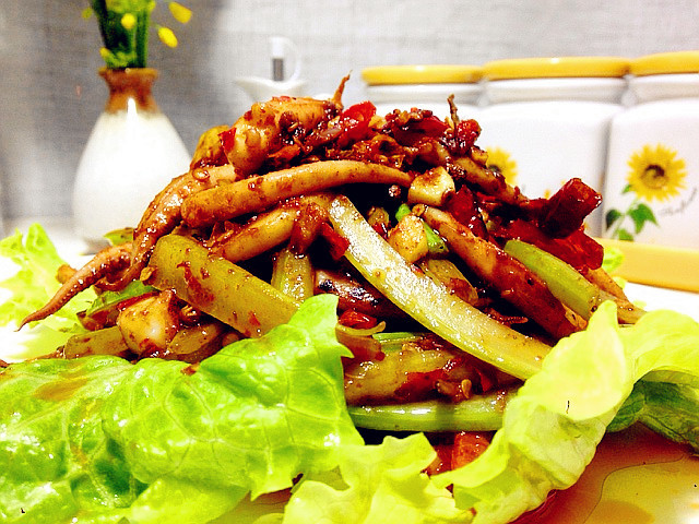 辣炒鱿鱼的做法