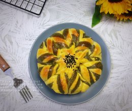 黑芝麻花朵手撕面包的做法