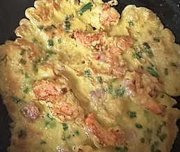 葱油虾仁饼的做法