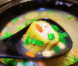 #嗨fun暑假#酿苦瓜黄豆汤的做法