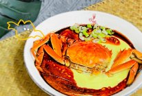 #秋日品蟹 邂逅好味道#大闸蟹蒸鸡蛋糕的做法
