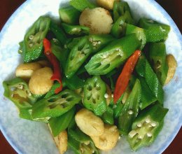 秋葵炒鱼蛋的做法