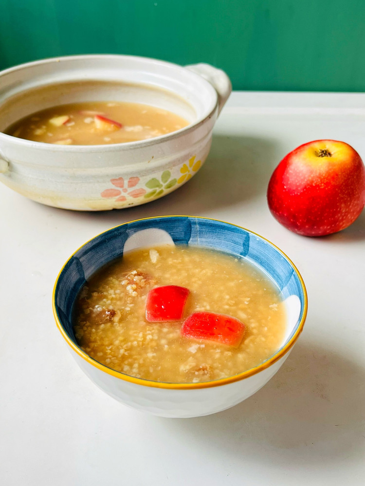 肉粽苹果粥的做法