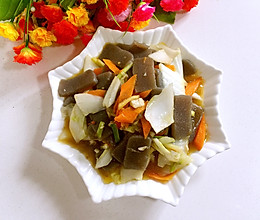白菜梗炒魔芋的做法