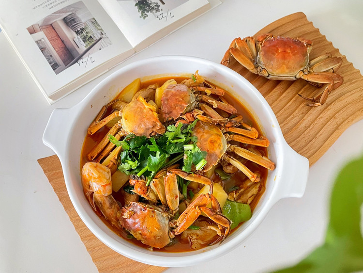 大闸蟹版蟹肉煲的做法