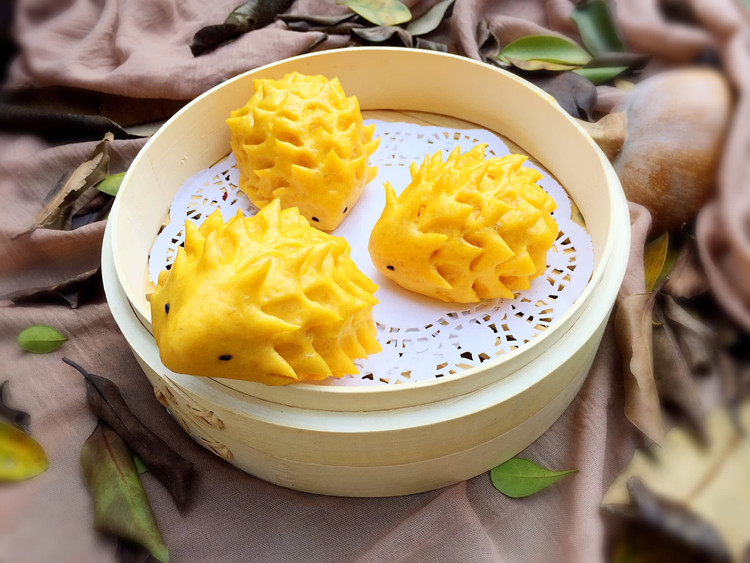 小刺猬南瓜馒头的做法